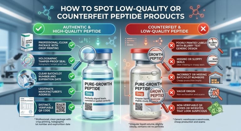 how to spot low quality or counterfeit peptide product