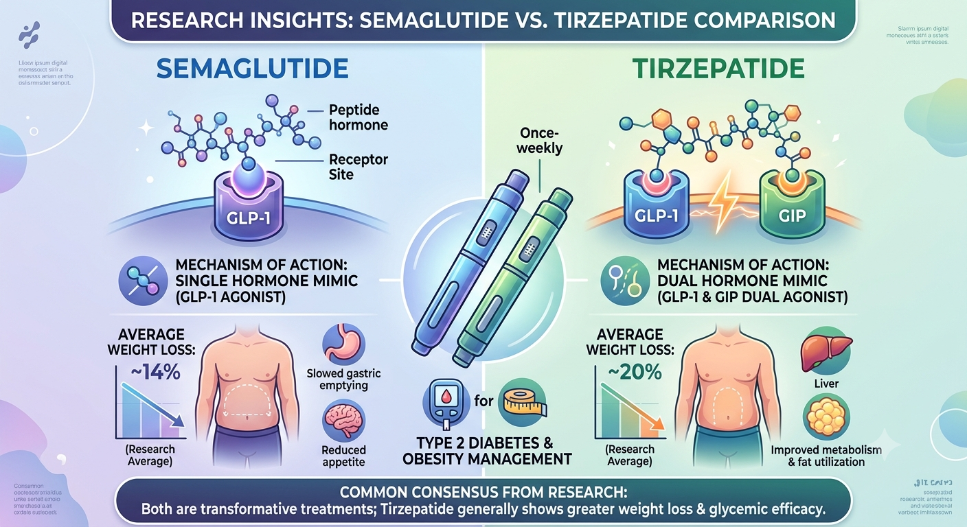 Semaglutide vs. Tirzepatide: What Research Shows About the Differences