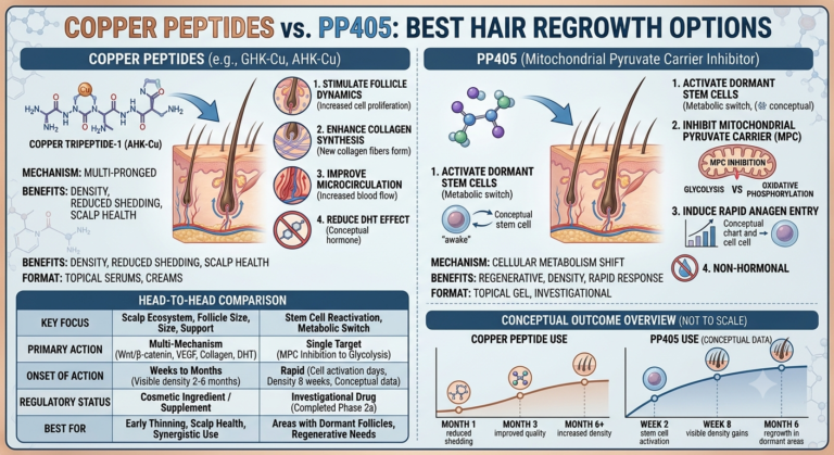 Copper Peptides vs. PP405: Best Hair Regrowth Options